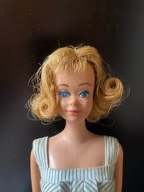 Vintage Midge from Barbie collection, 1960’s. Ginger hair with blue sundress.